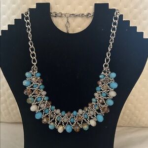 Chic Turquoise and Silver Necklace